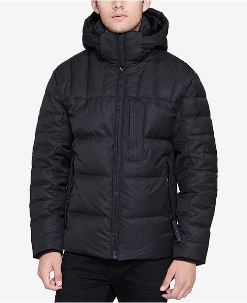 Andrew Marc Men's Breuil Quilted Full-Zip Puffer Parka with Removable ...