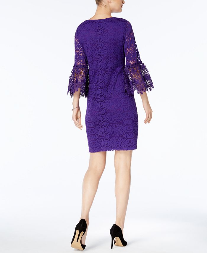 Alfani Lace Bell-Sleeve Dress, Created for Macy's - Macy's