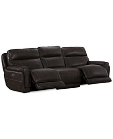 Summerbridge 3-Pc. Leather Sectional Sofa with 2 Power Reclining Chairs, Power Headrests and USB Power Outlet