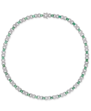 image of Emerald (17 ct. t.w.) & Diamond Accent Collar 18