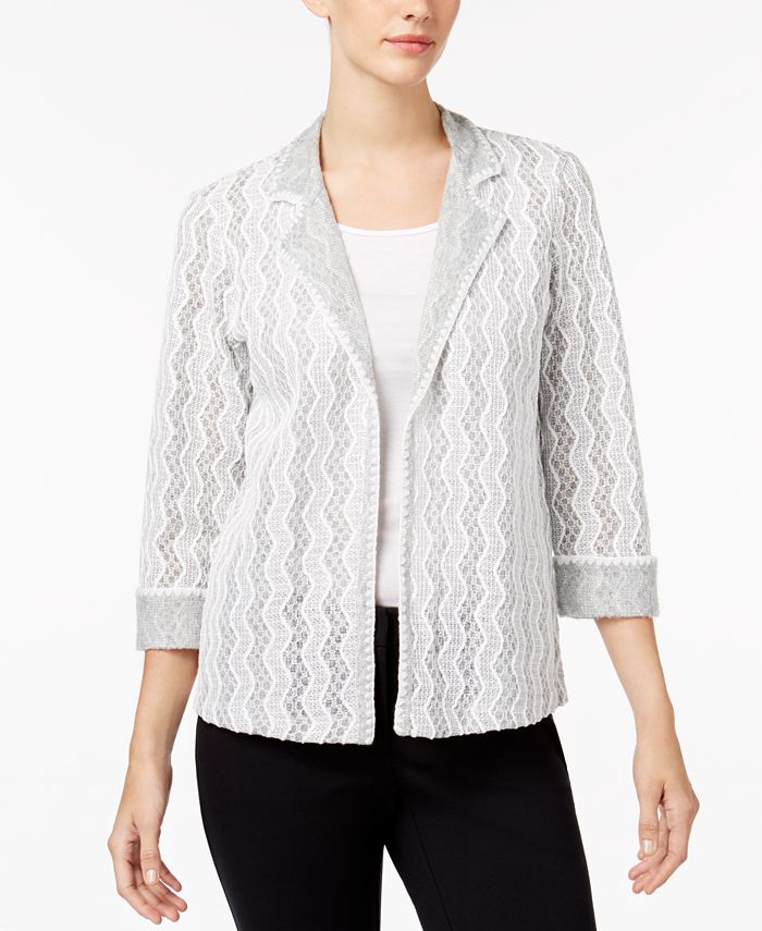 Alfred Dunner Eskimo Kiss Petite Zig-Zag Jacket - Macy's