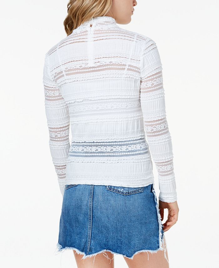 endless rose Sheer MockNeck Lace Top Macy's