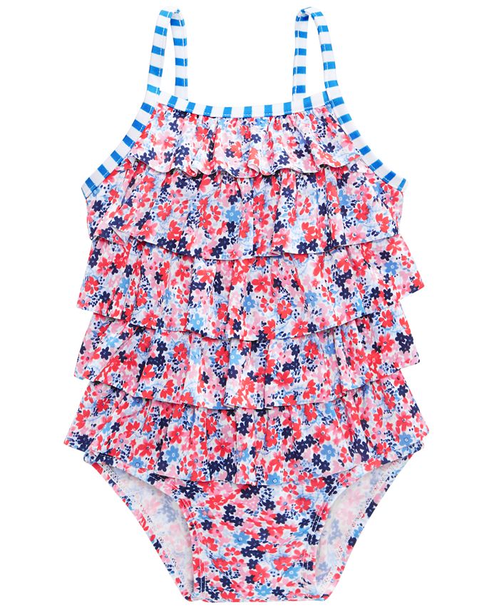 First Impressions 1-Pc. Floral-Print Swim Suit, Baby Girls, Created for ...