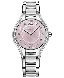 Women's Swiss Noemia Diamond-Accent Stainless Steel Bracelet Watch 32mm