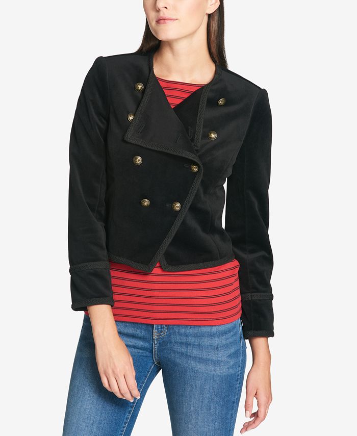 Tommy Hilfiger Velvet Double-Breasted Jacket, Created for Macy's ...
