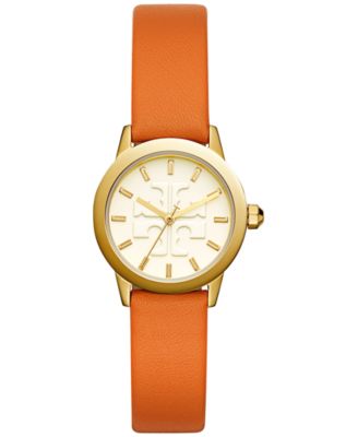 Tory Burch - Women's Gigi Orange Leather Strap Watch 28mm