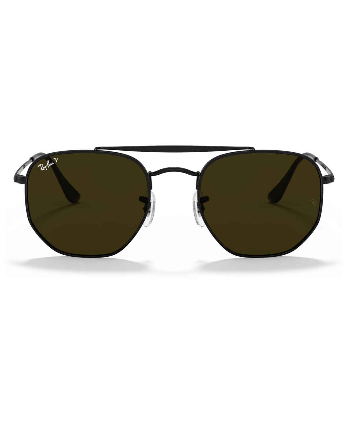 Ray Ban Polarized Sunglasses, Rb3648 The Marshal In Black,green Polar