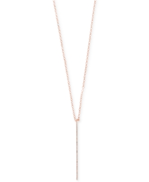 image of Pave Rose by Effy Diamond Vertical Bar Pendant Necklace (1/8 ct. t.w.) in 14k Rose Gold