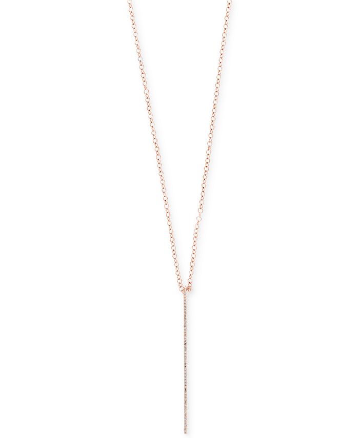 EFFY Collection - Diamond Vertical Bar Pendant Necklace (1/8 ct. t.w.) in 14k Rose Gold