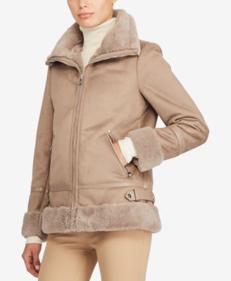 faux shearling jacket ralph lauren