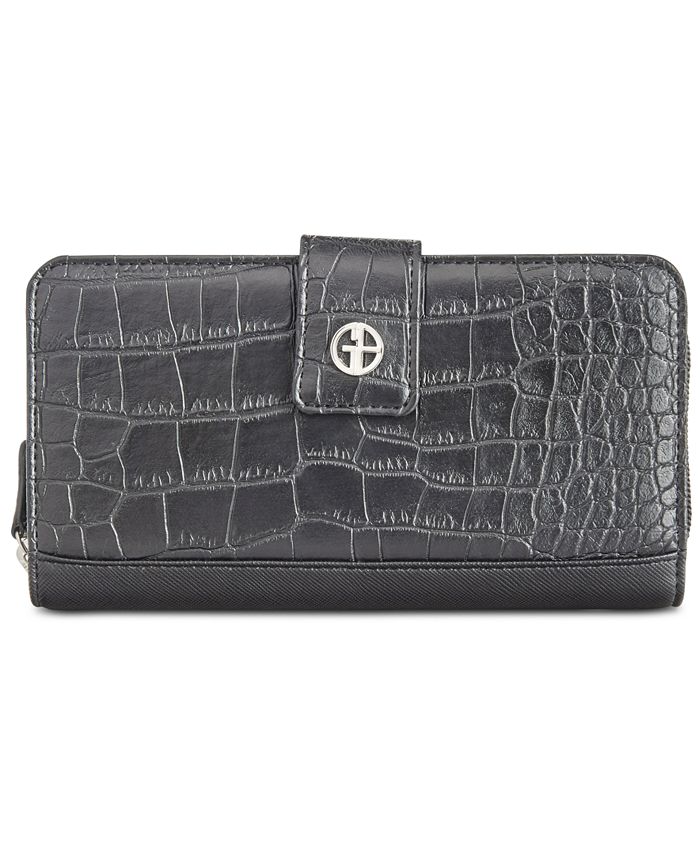 Giani Bernini CrocEmbossed Saffiano ZipAround Wallet, Created for