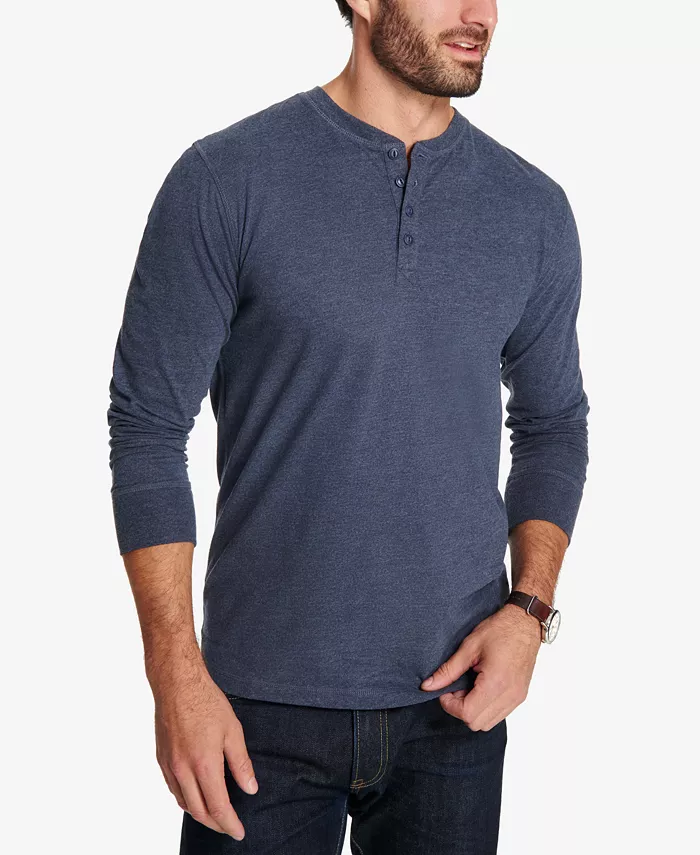 Men's Long Sleeve Brushed Jersey Henley T-shirt - thumbnail 10