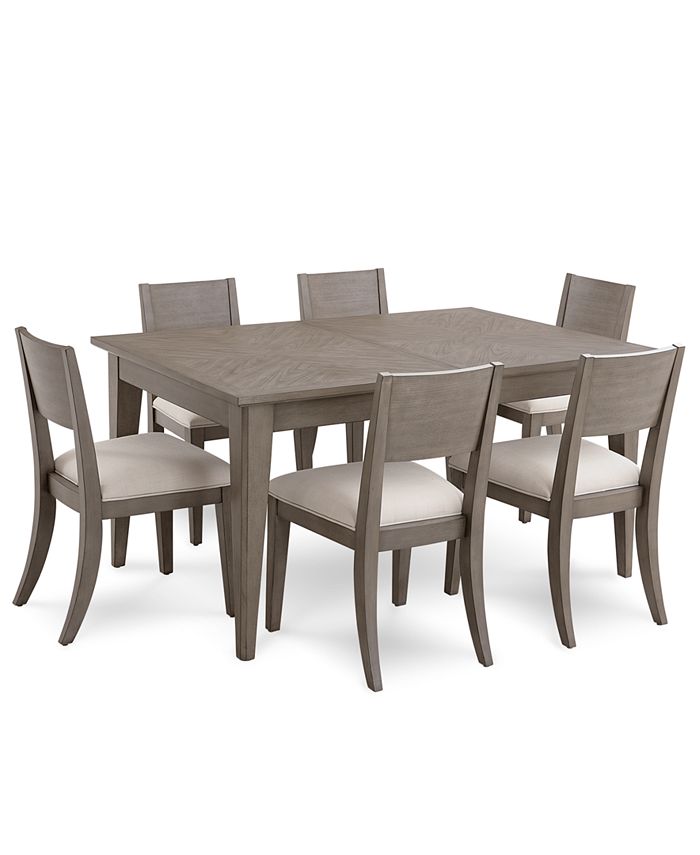 Homefare Tribeca Grey Expandable Dining Furniture, 7Pc. Set (Dining Table & 6 Side Chairs