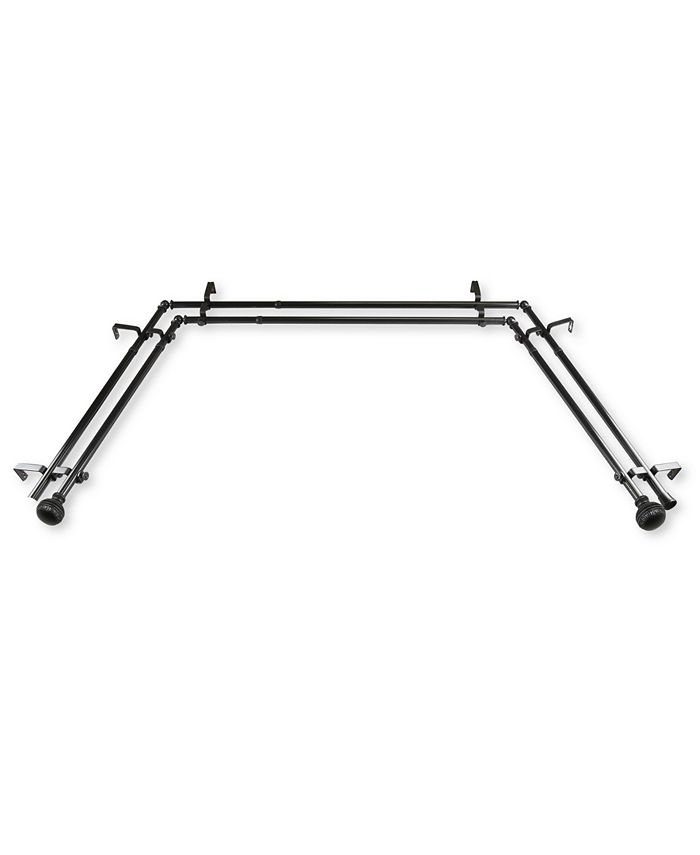 Rod Desyne - Ornament 13/16" Double Bay Window Curtain Rod 20"-36", 38"-72"