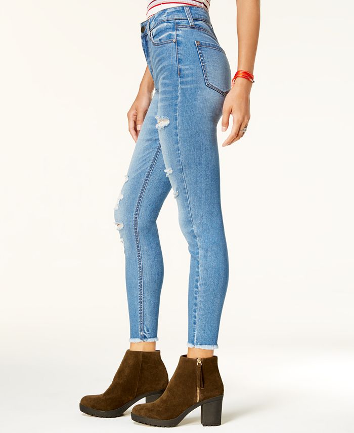 Tinseltown Juniors' HighWaist Ripped Skinny Jeans Macy's