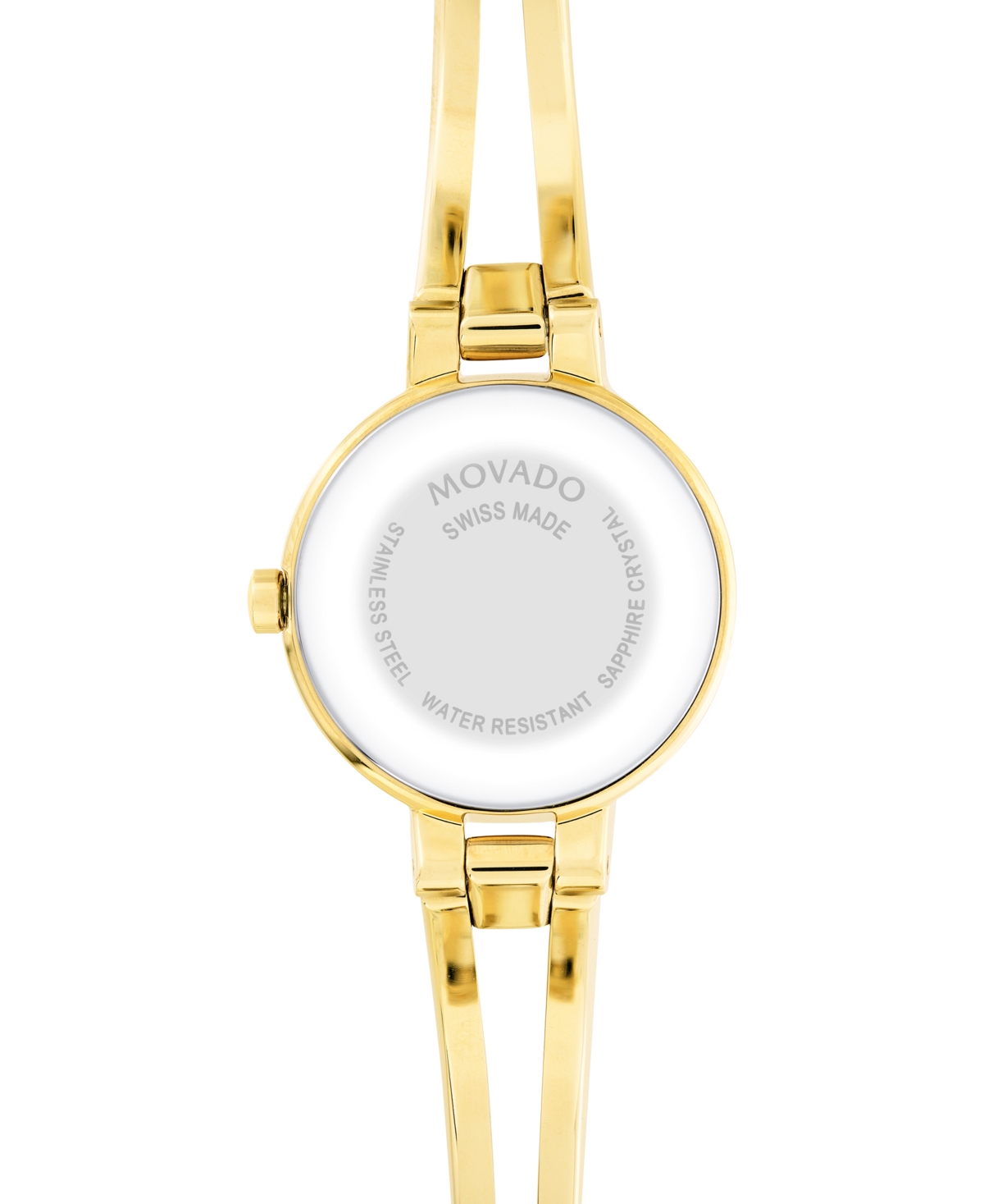 Shop Movado Women's Swiss Amorosa Diamond-accent Gold-tone Pvd Stainless Steel Bangle Bracelet Watch 24mm In Gold,black