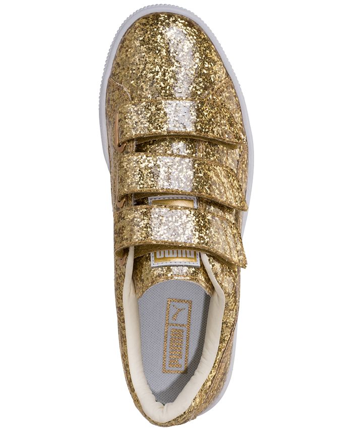 Puma Women's Basket Strap Glitter Casual Sneakers from Finish Line - Macy's