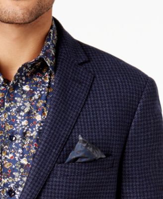 Tallia Men's Slim-Fit Blue/Navy Check Soft Wool Sport Coat 