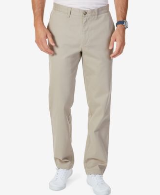 Nautica Men's Classic-Fit Stretch Solid Flat-Front Chino Deck Pants ...