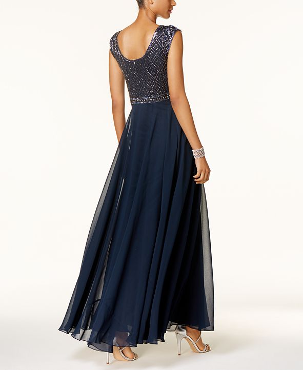 J Kara Hand-Beaded Gown & Reviews - Dresses - Women - Macy's