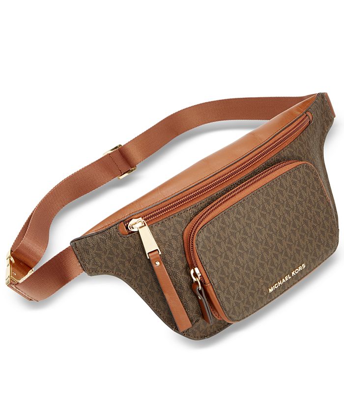 Michael Kors Double-Zipper Signature Belt Bag & Reviews - Handbags 