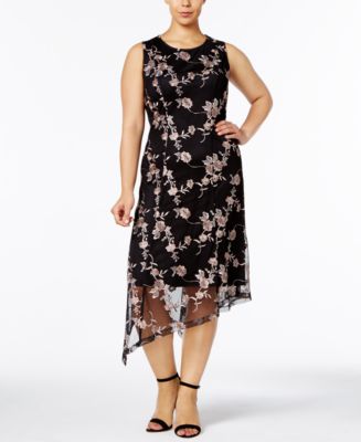 Alfani Plus Size Embroidered Asymmetrical Dress, Created for Macy's ...