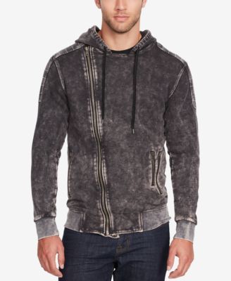 asymmetrical zip hoodie men's