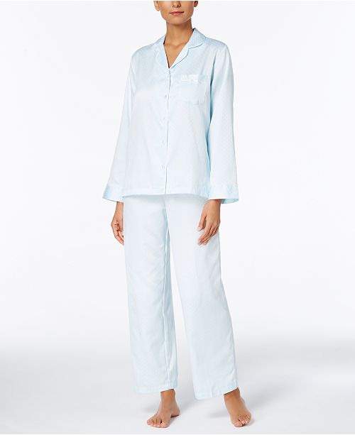 Miss Elaine Petite Jacquard Brushed Back Satin Pajama Set Reviews Bras Panties Lingerie Women Macy S
