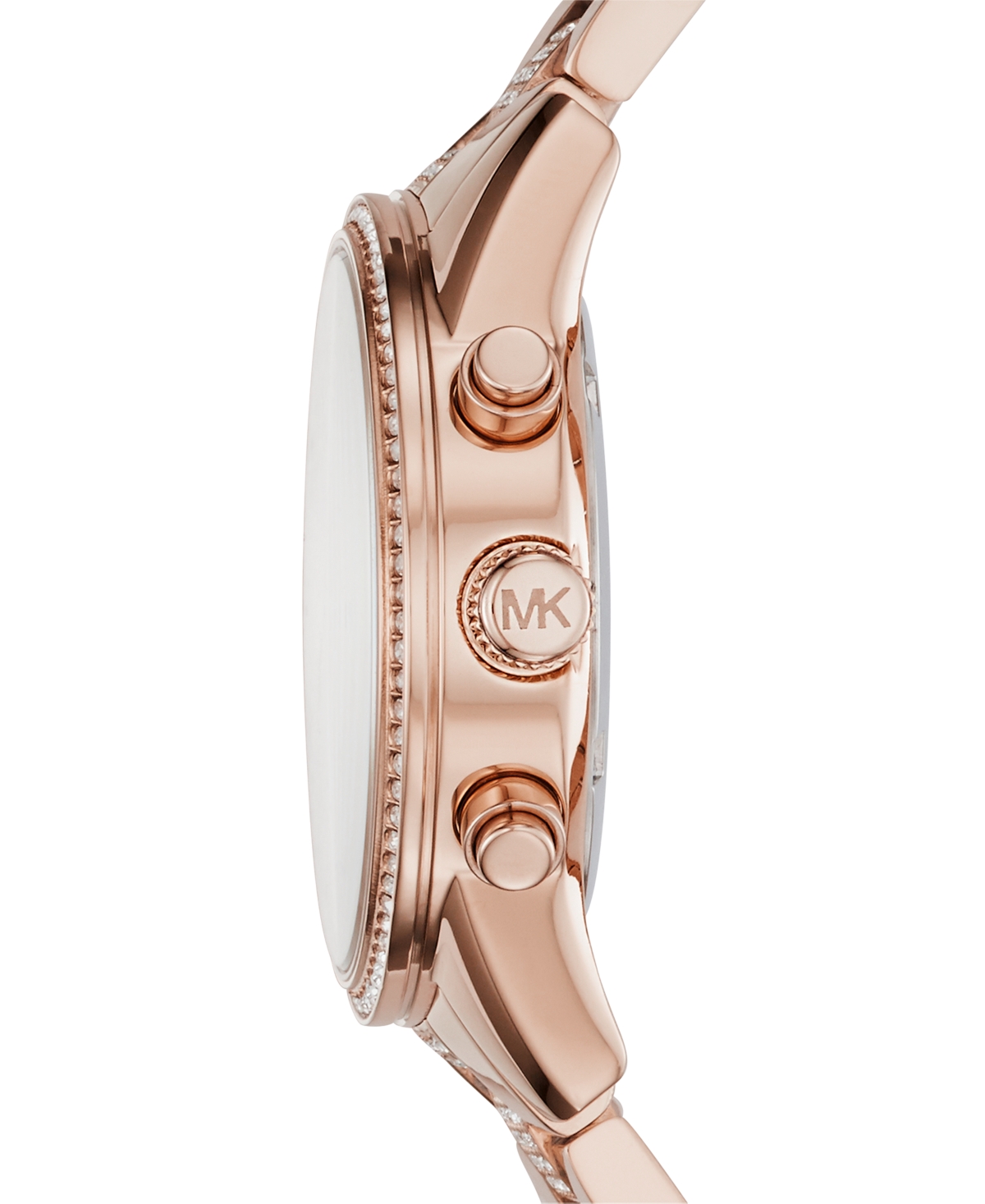 Shop Michael Kors Women's Chronograph Ritz Rose Gold-tone Stainless Steel Bracelet Watch 37mm In Rose Gold,rose Gold