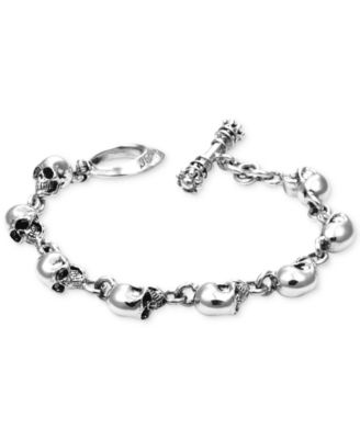 King Baby - Men's Skull Link Bracelet in Sterling Silver