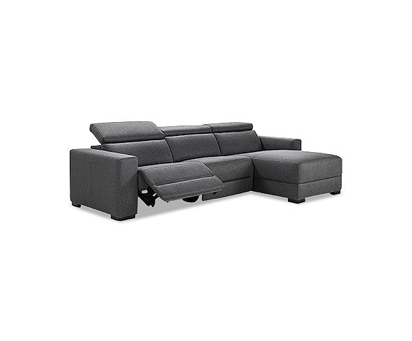 Furniture Nevio 3Pc. Fabric Sectional Sofa with Chaise, 1 Power