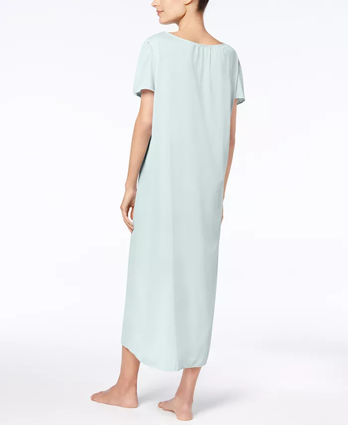 Embroidered Tricot Long Nightgown - thumbnail 4