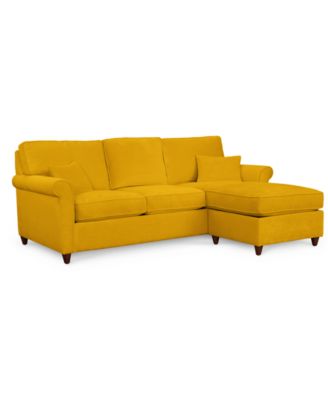 Lidia 82" Fabric 2-Pc. Reversible Chaise Sectional Sofa with Storage Ottoman - Custom Colors