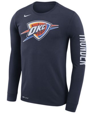 Nike Men's Oklahoma City Thunder Blue Practice Long Sleeve T-Shirt, Large
