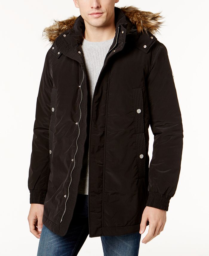 A|X Armani Exchange Armani Exchange Men's Parka Coat With Faux Fur-Trimmed  Hood & Reviews - Coats & Jackets - Men - Macy's