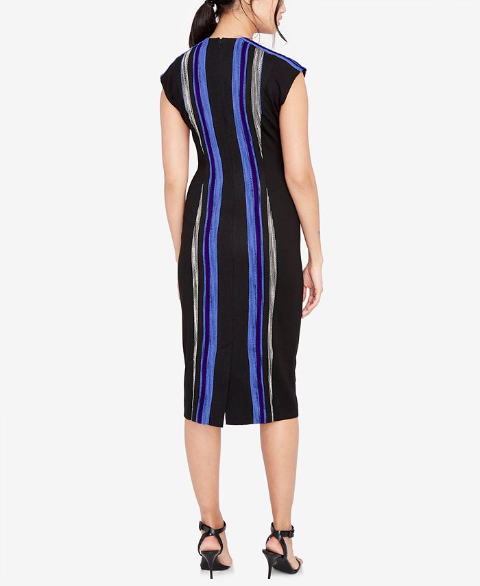 Rachel Roy Juniors Metallic Striped Midi Skirt Black Size Small