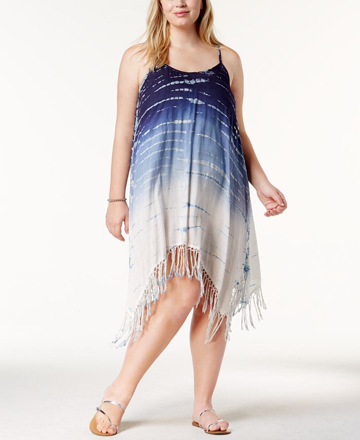 Raviya Plus Size TieDyed Fringed CoverUp Dress Macy's