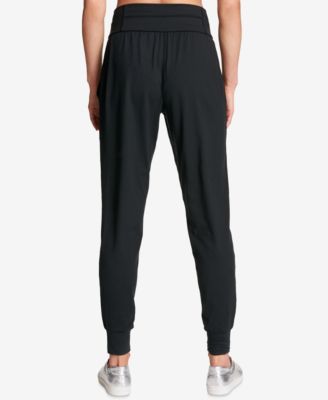 DKNY Sport Jogger Donna Con Logo Mirror E Pannello Laterale, Pantaloni Felpati Leggeri, Vita Elastica, Tasche Laterali