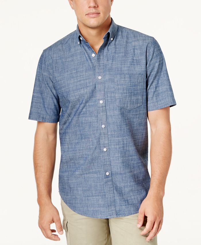 Club Room Men's Chambray Shirt, Created for Macy's & Reviews - Casual ...