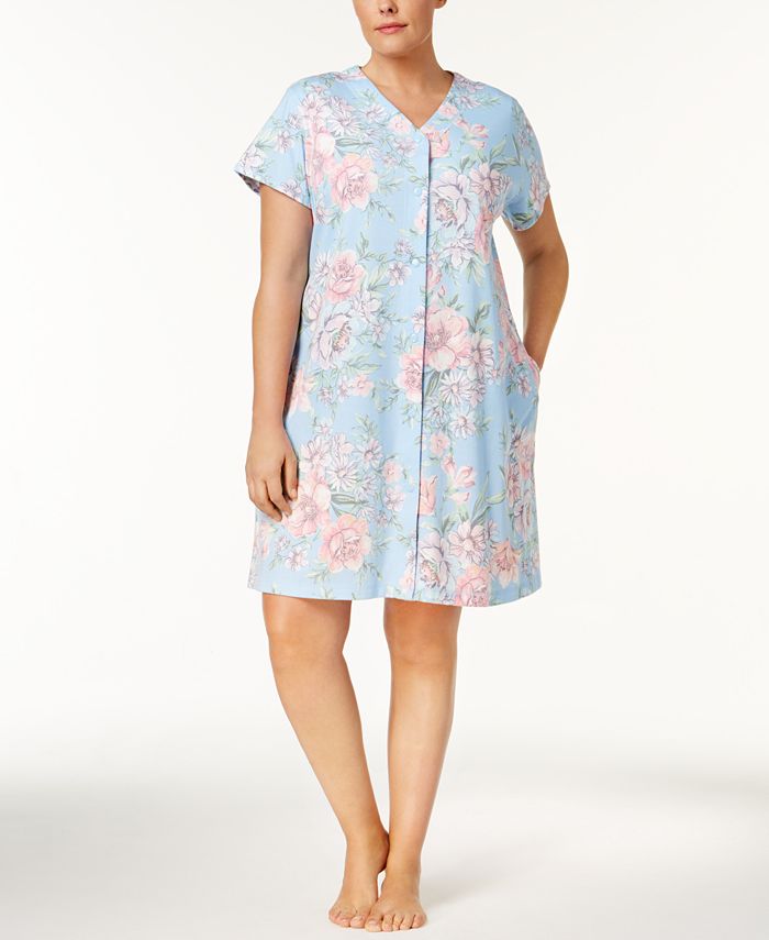 Miss Elaine Plus Size Floral-Print Robe - Macy's