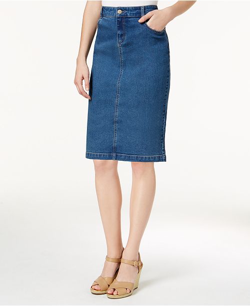 Charter Club Denim Pencil Skirt, Created for Macy's & Reviews - Skirts ...