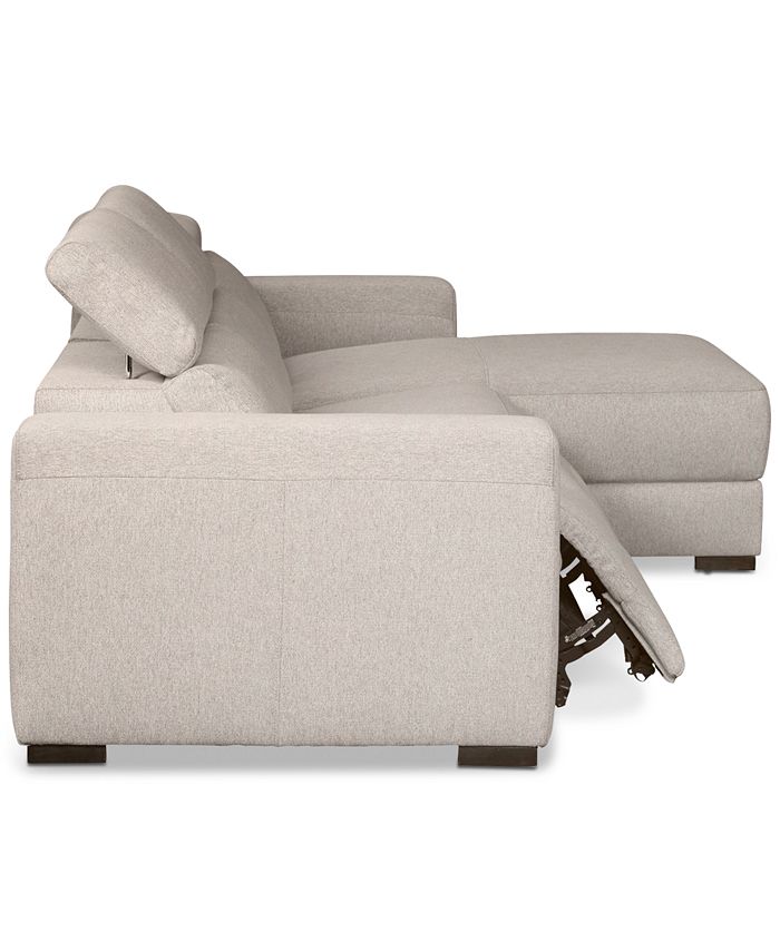 Furniture Nevio 3Pc. Fabric Sectional Sofa with Chaise, Created for