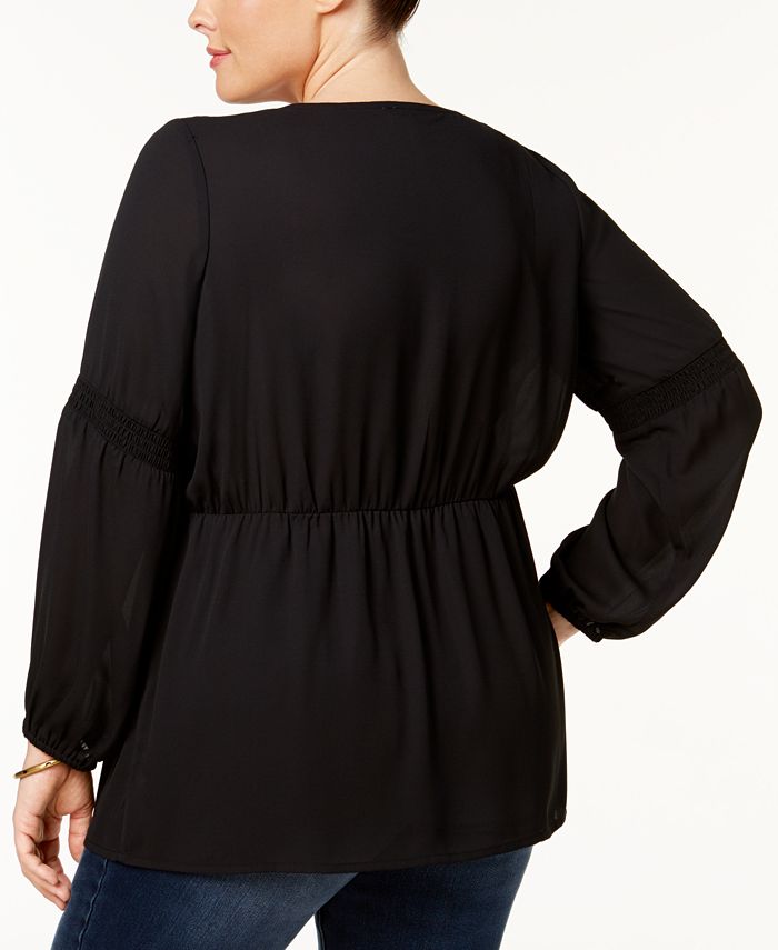 NY Collection Plus Size Embroidered Lace Top - Macy's