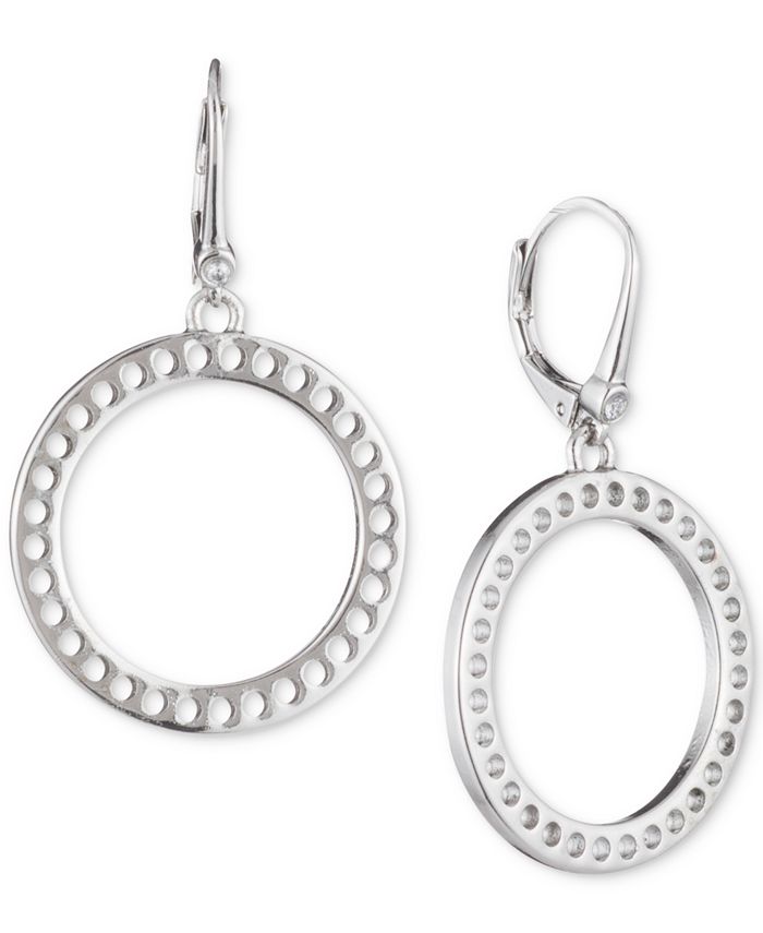 DKNY - Perforated Open Circle Drop Earrings