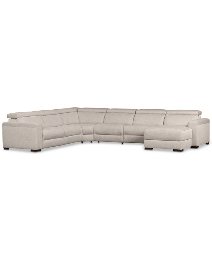 Furniture Nevio 157" 6Pc. Fabric Sectional Sofa with Chaise, Created