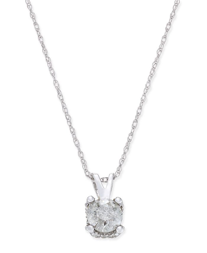 Macy s Diamond Solitaire Pendant Necklace 1 2 ct. t.w. in 14k