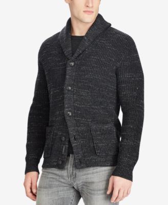 men's polo shawl collar sweater