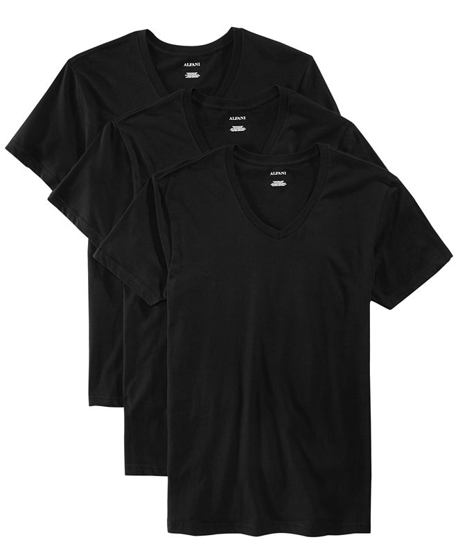 Alfani Men's 3-Pk. Cotton V-Neck Undershirts, Created for Macy's ...