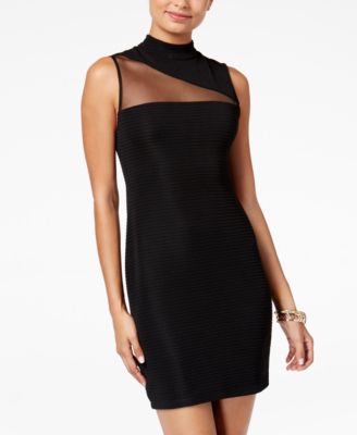 Teeze Me Juniors' Illusion-Mesh Bodycon Dress - Macy's