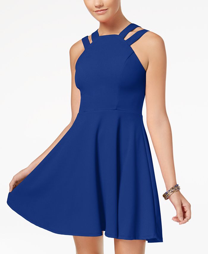 B Darlin Juniors Double Strap Fit Flare Dress Macy s